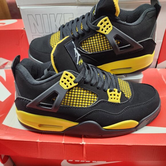 Jordan 4 Retro Black & Yellow - NEW (1004) REP - Picture 2 of 4